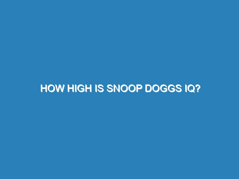 How high is Snoop Doggs IQ?
