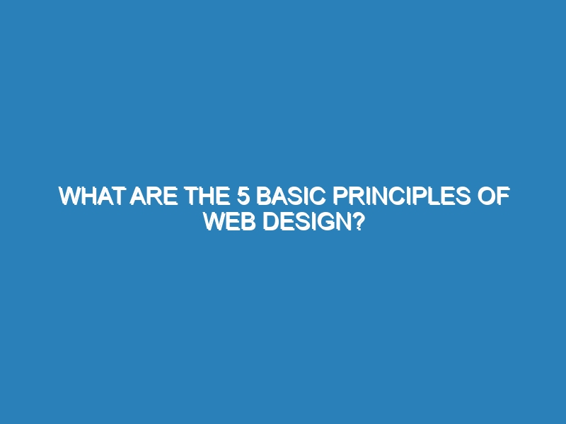 What are the 5 basic principles of web design?