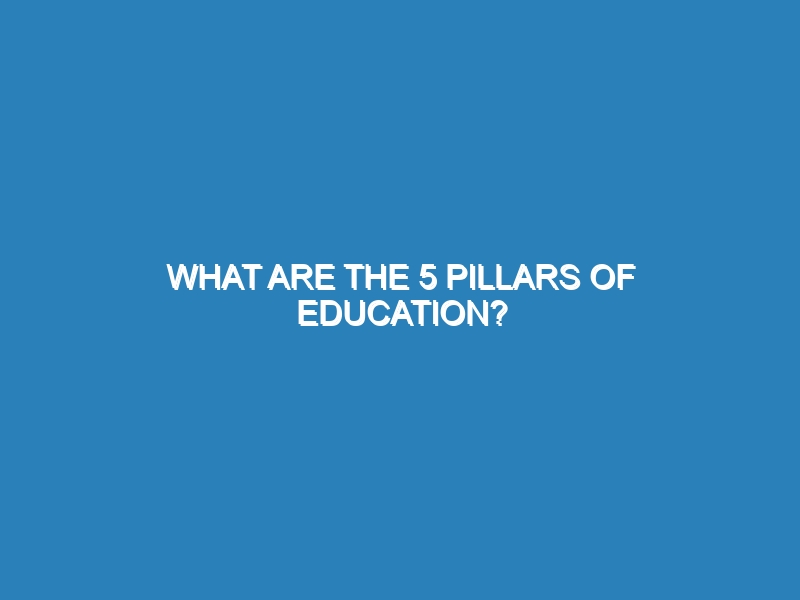 What are the 5 pillars of education?