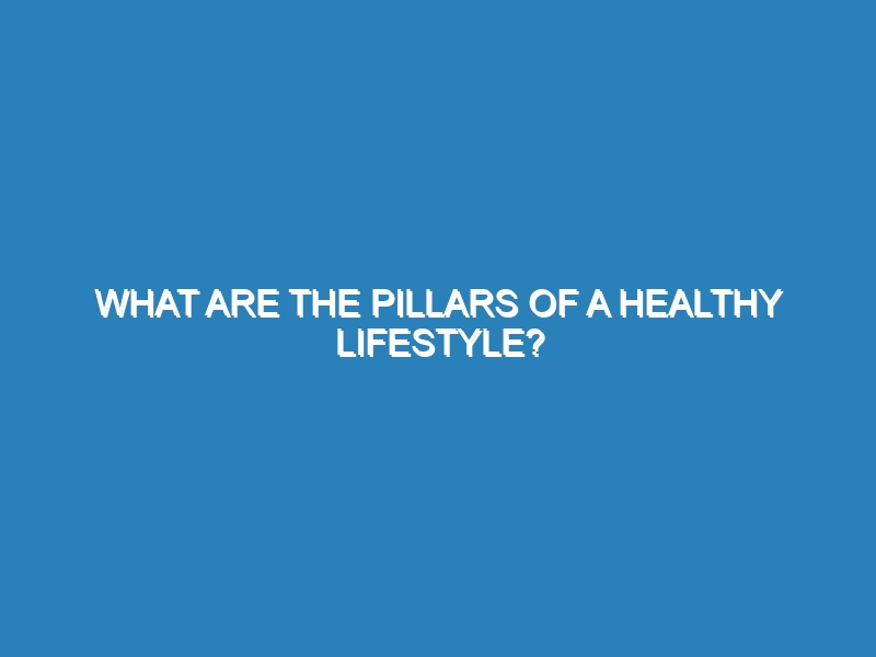 What are the pillars of a healthy lifestyle?